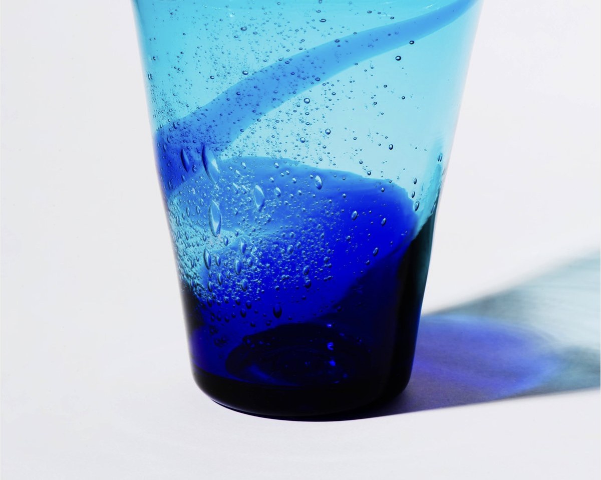 Blue Ryukyu glass tumbler