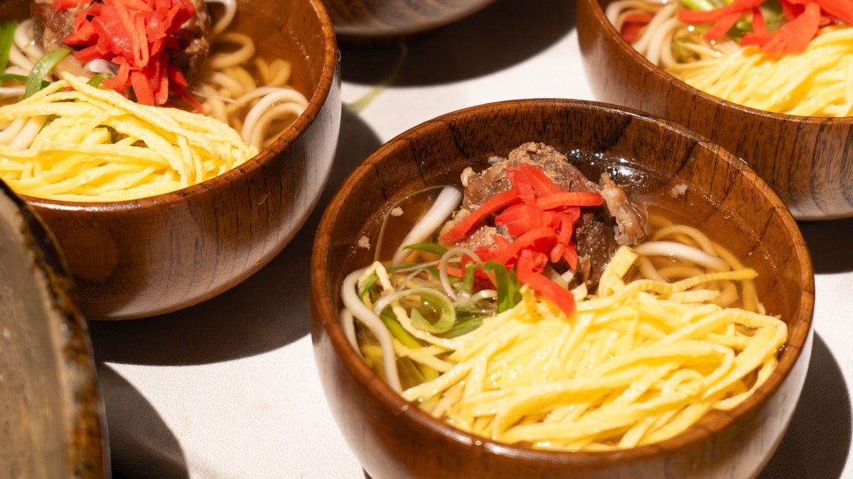 Okinawa soba by Chef Hiroki Odo, served at the February Okinawa Fair at THE GALLERY by Odo